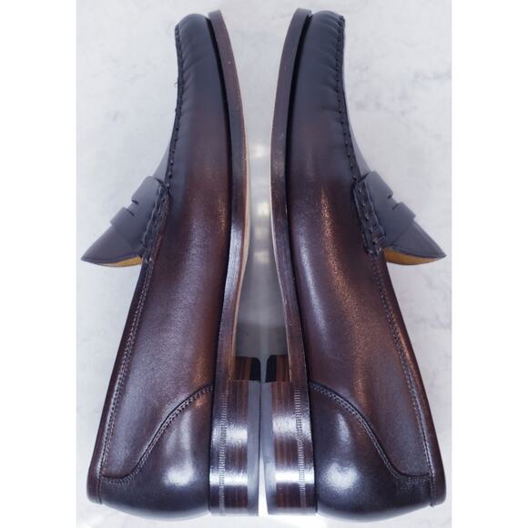 BECKETT SIMONON Cohen Penny Loafers Brown Leather Men's Size 10.5 Handcrafted - Picture 9 of 16